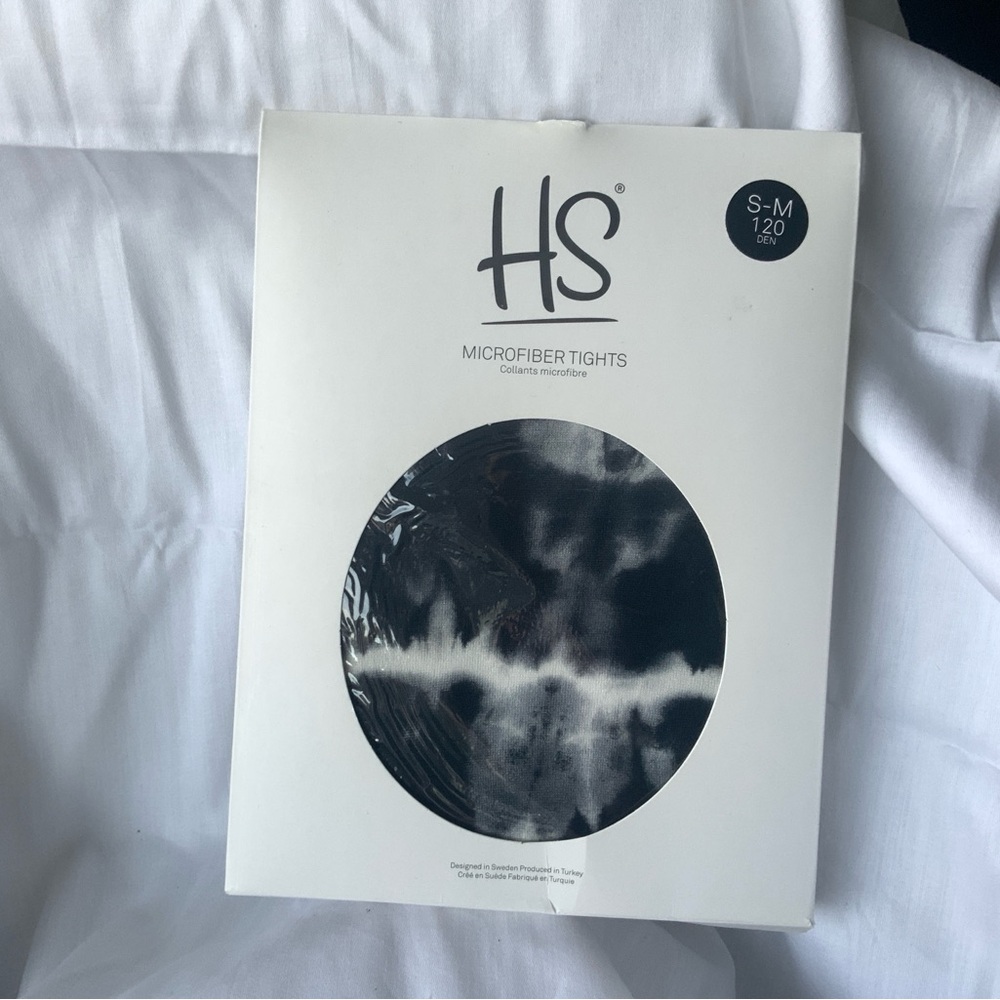 HS Tights, Black & White Tie Dye, Size S/M US 6-8